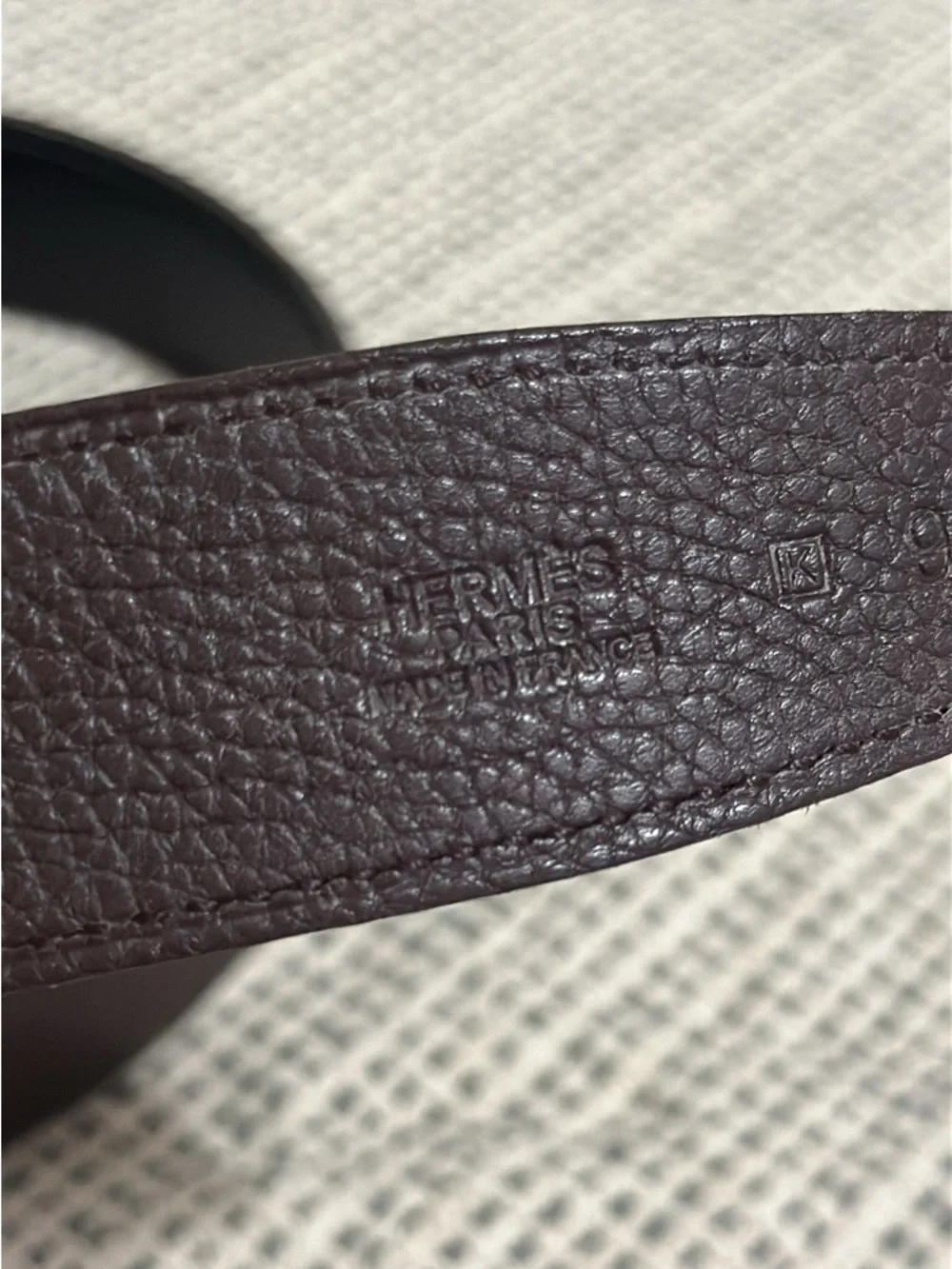 Hermes Brown Leather Belt with Silver H-Style Buckle